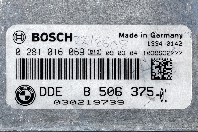 Styreenhet motor til BMW 1-Serie 2004-2011 (E81/E82/E87/E88) (E81/E82/E87/E88) (BOSCH|0 281 016 069|8 506 375|)