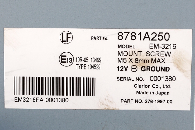 Styreenhet parkering til Mitsubishi Outlander 2015-->> (Type III, Fase 2)  (MITSUBISHI|8781A250|)
