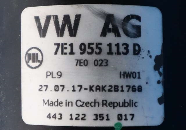 Viskermotor frontrute komplett m/overføring til VW Transporter / Caravelle 2015-2019 (T6) (T6) (VAG|7E1 955 023 C|)