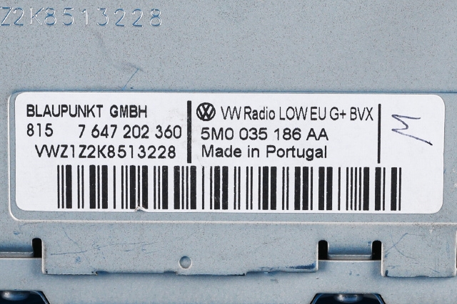 Bilstereo til VW Polo 2009-2014 (Type V, Fase 1)  (VAG|5M0 035 186 AA|)