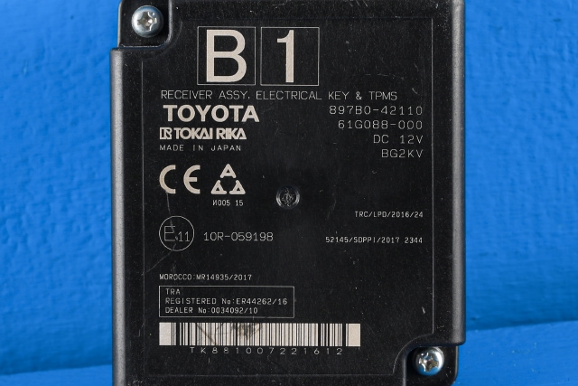 Styreenhet diverse til Toyota RAV4 2019-->> (Type V) (TOYOTA|897B0-42110|)