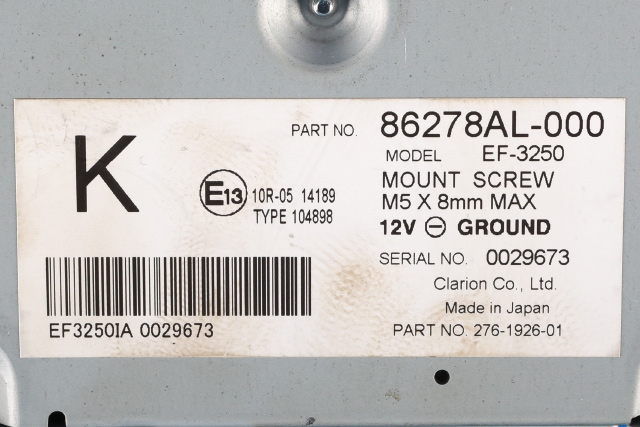 Styreenhet diverse til Subaru Outback 2015-2020 (Type V)  (SUBARU|86278-AL000|)