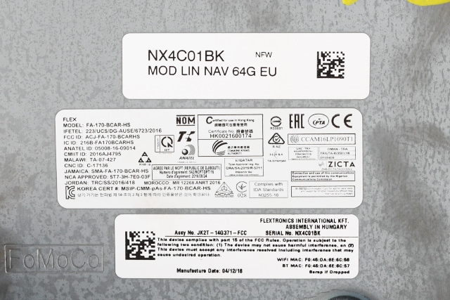 Styreenhet DAB til Ford Fiesta 2017-->> (Type VII)  (FORD|JK2T-14G371-FCC|)