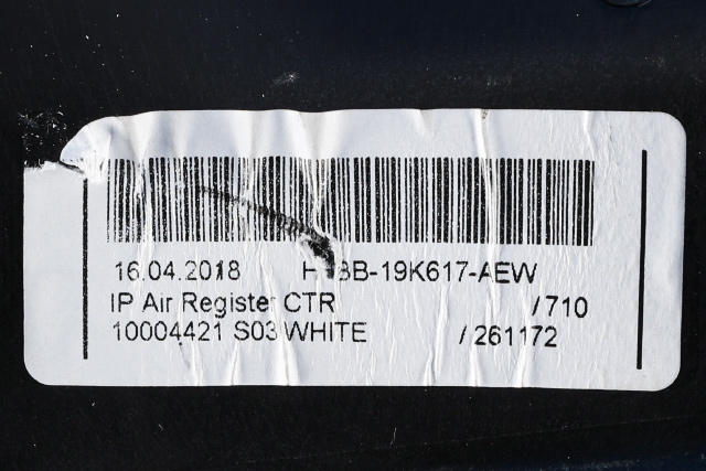 Dashbord friskluftdyse midtkonsoll til Ford Fiesta 2017-->> (Type VII) (FORD|H1BB-19K617-AEW|)