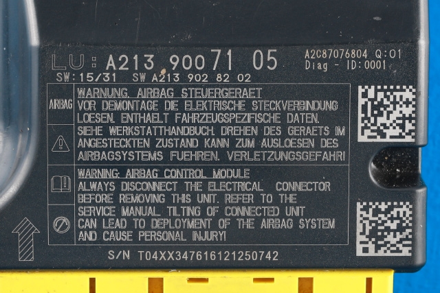 Styreenhet airbag hovedsensor til Mercedes E-Klasse 2016-2023 (W213) (W213) (MERCEDES|A 213 900 71 05|)