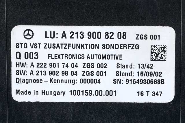Styreenhet diverse til Mercedes E-Klasse 2016-2023 (W213) (W213) (MERCEDES|A 213 900 82 08|)
