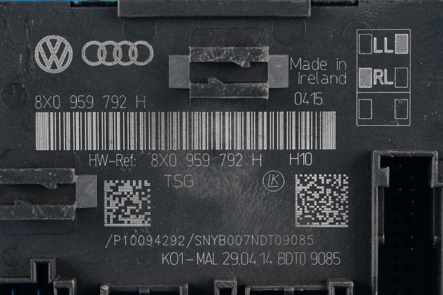 Styreenhet dør høyre foran til Audi Q3 2011-2014 (Type I, Fase 1) (VAG|8X0 959 792 H|)