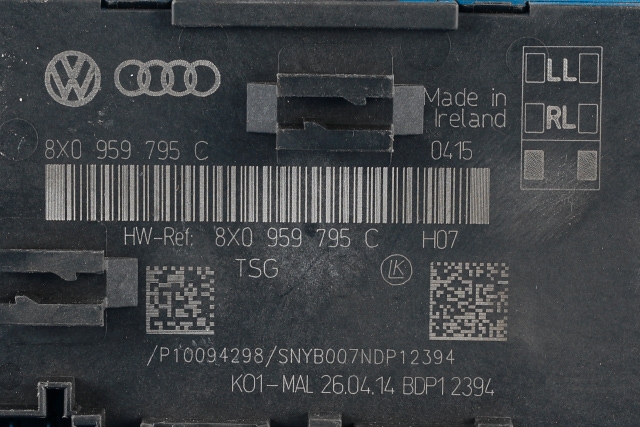 Styreenhet dør venstre bak til Audi Q3 2011-2014 (Type I, Fase 1) (VAG|8X0 959 795 C|)