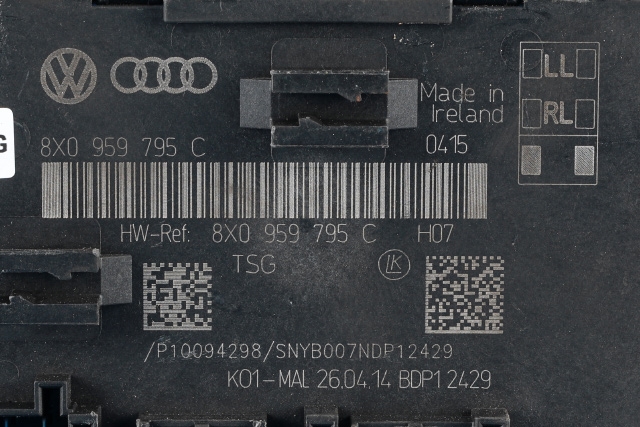 Styreenhet dør høyre bak til Audi Q3 2011-2014 (Type I, Fase 1)  (VAG|8X0 959 795 C|)