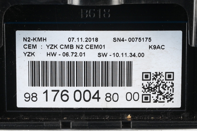 Instrumentpanel til Citroën Berlingo 2019-->> (Type III) (CITROEN|98 176004 80|)