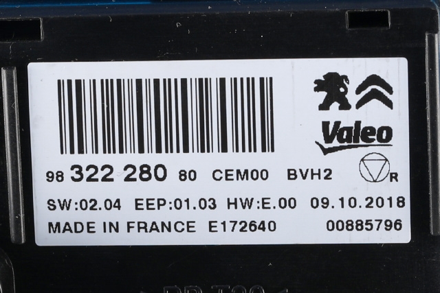 Styreenhet klima/aircondition til Peugeot Expert 2016-->> (Type III)  (PEUGEOT|98 322280 80|)
