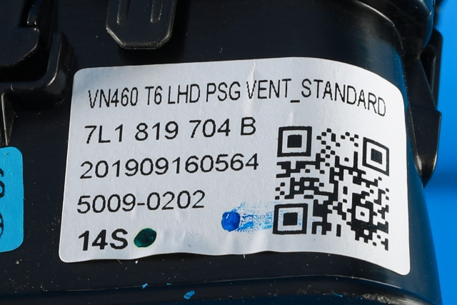 Dashbord friskluftdyse høyre til VW Transporter / Caravelle 2019-->> (T6.1) (T6.1) (VAG|7L1 819 704 B|)