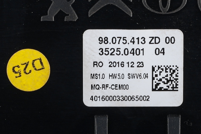 Varmeapparat betjening til Peugeot Expert 2016-->> (Type III)  (PEUGEOT|98 075413 ZD-00|)