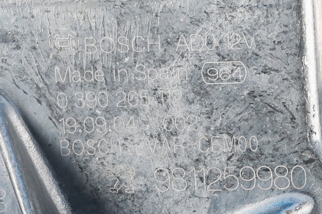 Viskermotor bakrute til Peugeot 5008 2017-->> (Type II)  (PEUGEOT|98 112599 80|)