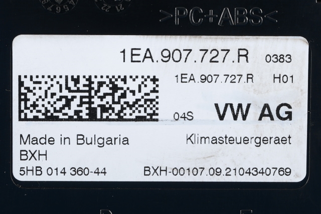 Styreenhet klima/aircondition til VW ID.3 2020-->> (VAG|1EA 907 727 R|)