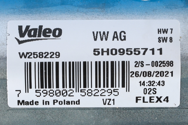 Viskermotor bakrute til VW ID.3 2020-->>  (VAG|5H0 955 711|)