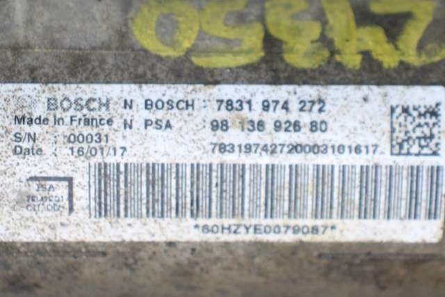 Tannstang til Peugeot Expert 2016-->> (Type III)  (BOSCH|7831 974 272|98 136926 80|)