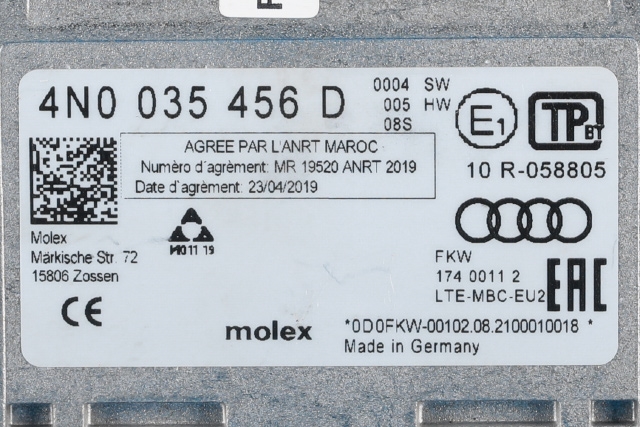 Antenne forsterker til VW ID.3 2020-->>  (VAG|4N0 035 456 D|)