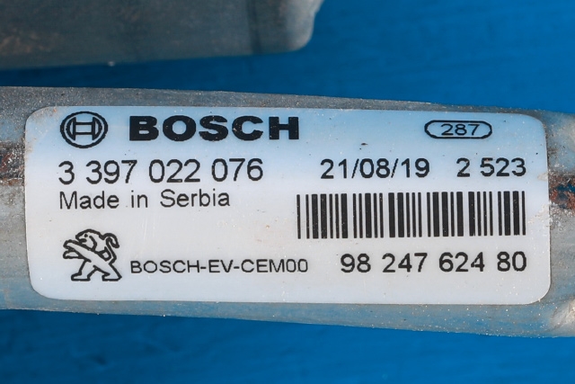 Viskermotor frontrute komplett m/overføring til Peugeot 5008 2017-->> (Type II)  (PEUGEOT|98 247624 80|)