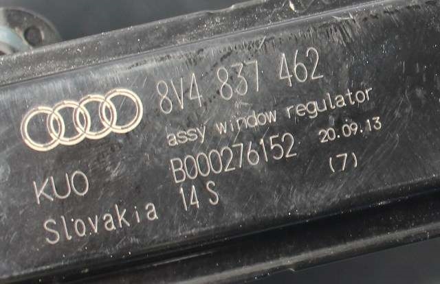 Ruteheis høyre foran til Audi A3 2012-2016 (Type III, Fase 1)  (VAG|8V4 837 462|)