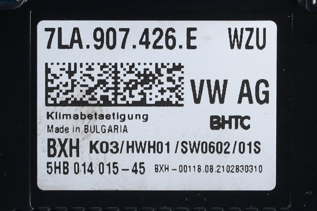 Varmeapparat betjening til VW Transporter / Caravelle 2019-->> (T6.1) (T6.1) (HELLA|5HB 014 015-45|7LA 907 426 E|)