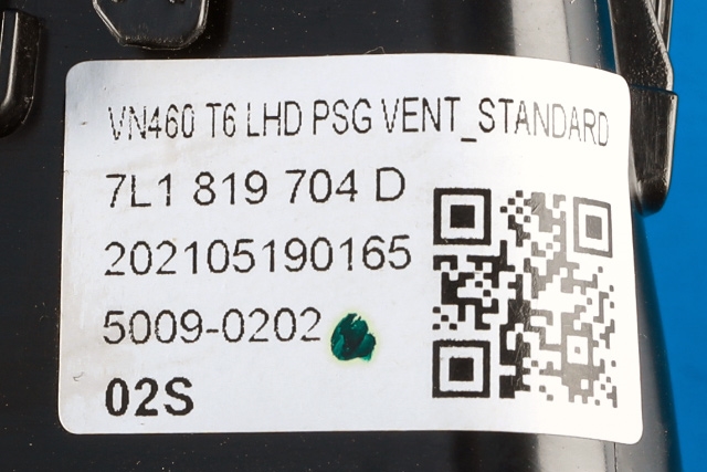 Dashbord friskluftdyse høyre til VW Transporter / Caravelle 2019-->> (T6.1) (T6.1) (VAG|7L1 819 704 D|)