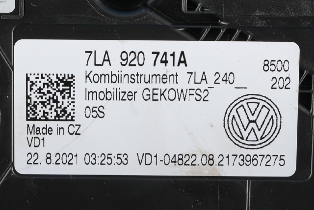 Instrumentpanel til VW Transporter / Caravelle 2019-->> (T6.1) (T6.1) (VAG|7LA 920 741 A|)