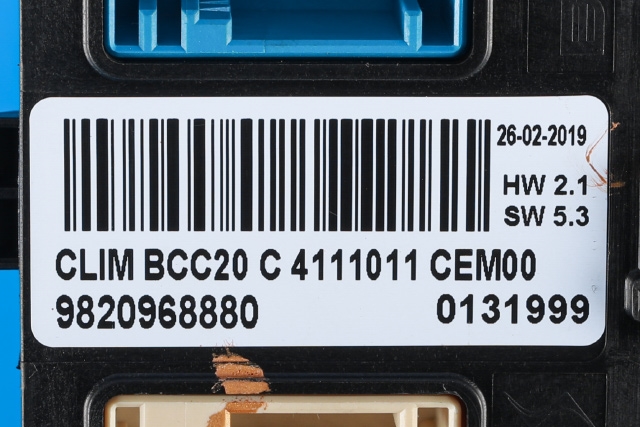 Styreenhet klima/aircondition til Peugeot 5008 2017-->> (Type II)  (PEUGEOT|98 209688 80|)