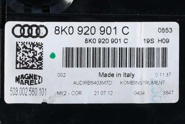 Instrumentpanel til Audi A4 2007-2014 (Type IV) (B8) (B8) (VAG|8K0 920 901 C|)
