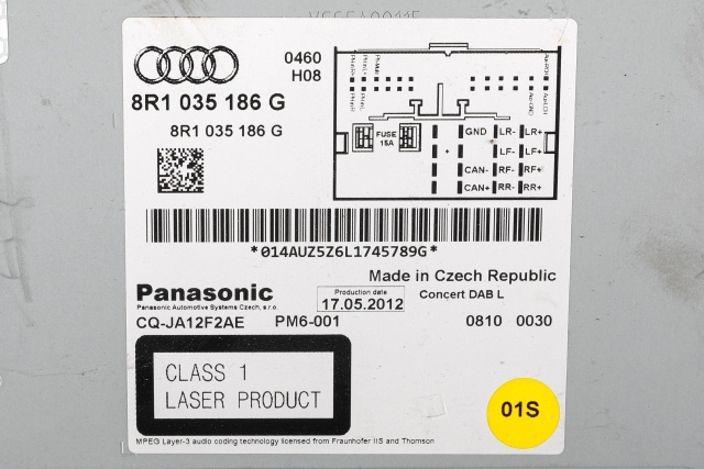 Bilstereo til Audi A4 2007-2014 (Type IV) (B8) (B8) (VAG|8R1 035 186 G|)