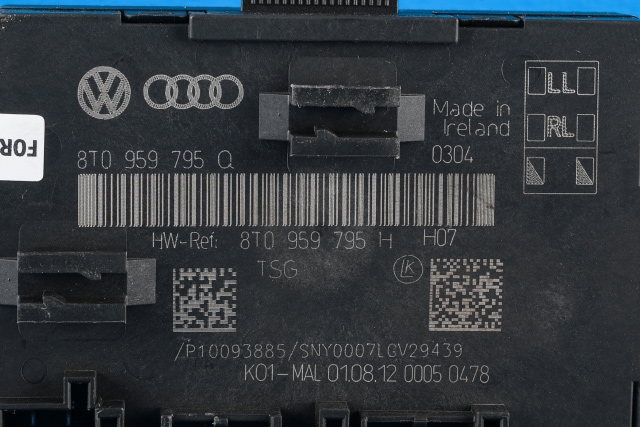 Styreenhet dør høyre bak til Audi A4 2007-2014 (Type IV) (B8) (B8) (VAG|8T0 959 795 Q|)