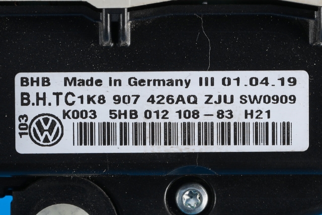 Varmeapparat betjening til VW Caddy 2015-2020 (Type III, Fase 3)  (HELLA|5HB 012 108-83|1K8 907 426 AQ|)