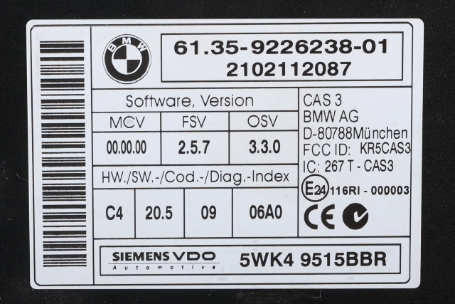 Styreenhet diverse til BMW X1 2009-2015 (E84) (E84) (BMW|61.35-9 226 238|)