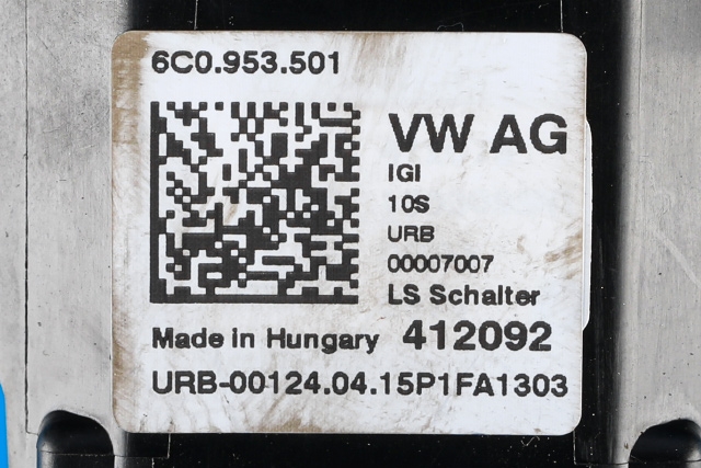 Bryter combi til Škoda Fabia 2014-2021 (Type III)  (VAG|6C0 953 501|)