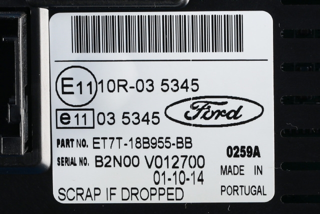 Instrument kjørecomputer til Ford Fiesta 2013-2017 (Type VI, Fase 2)  (FORD|ET7T-18B955-BB|)