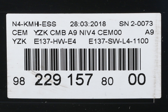 Instrumentpanel til Peugeot 2008 2013-2019 (Type I) (PEUGEOT|98 211264 80|)