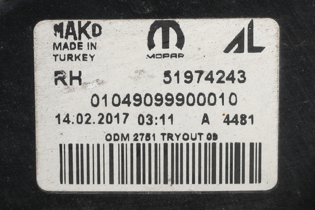 Frontlykt høyre halogen til Fiat Doblo 2010-->> (Type II)  (FIAT|51974243|)