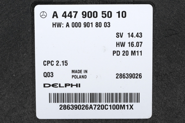Styreenhet diverse til Mercedes EQV 2020-->> (W447) (W447) (MERCEDES|A 447 900 50 10|)
