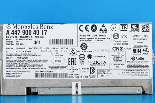 Bilstereo navigasjon til Mercedes EQV 2020-->> (W447) (W447) (MERCEDES|A 447 900 40 17|)