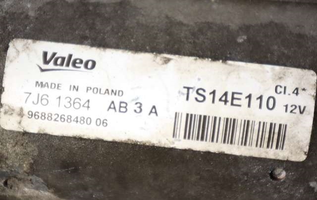 Starter diesel til Peugeot Partner 2015-2019 (Type II, Fase 2)  (VALEO|TS14E110|96 882684 80|)