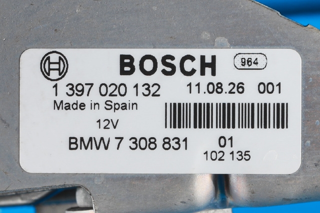 Viskermotor bakrute til BMW 5-Serie 2010-2017 (F10/F11) (F10/F11) (BOSCH|0 390 201 231|7 311 415|)