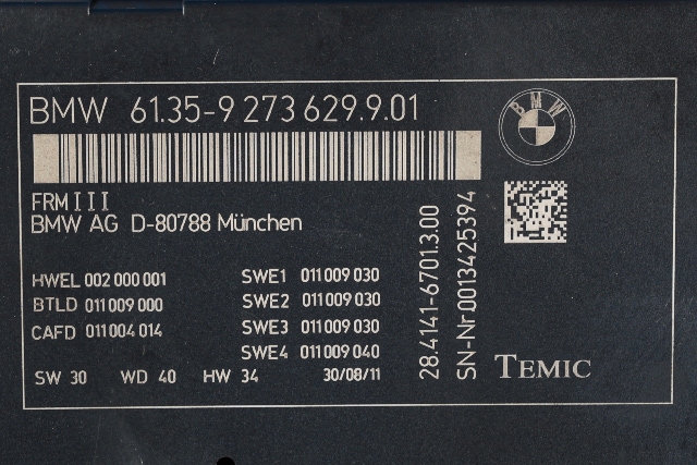 Styreenhet diverse til BMW 5-Serie 2010-2017 (F10/F11) (F10/F11) (BMW|61.35-9 273 629|)