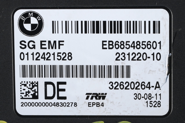 Styreenhet elektrisk parkbrems (EPB - Electric Parking Brake) til BMW 5-Serie 2010-2017 (F10/F11) (F10/F11) (TRW|32620264-A|6 854 856|)