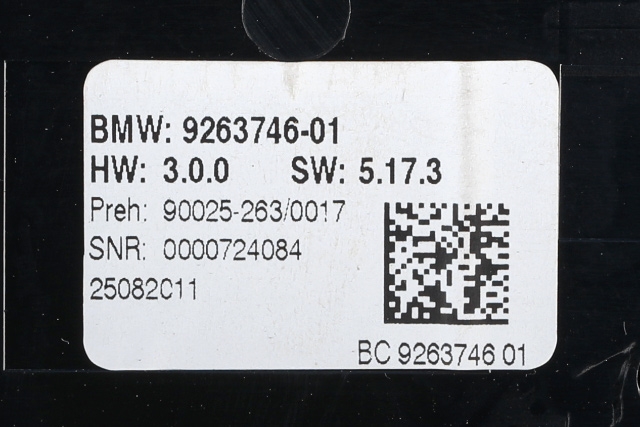 Varmeapparat betjening til BMW 5-Serie 2010-2017 (F10/F11) (F10/F11) (BMW|9 263 746|)