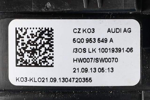 Bryter combi til Audi A3 2012-2016 (Type III, Fase 1)  (VAG|8V0 953 521|)