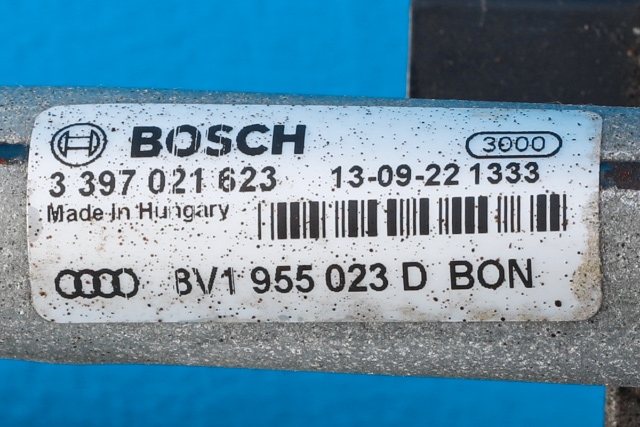 Viskermotor frontrute komplett m/overføring til Audi A3 2012-2016 (Type III, Fase 1)  (VAG|8V1 955 023 D|)