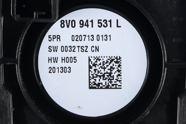 Bryter lys til Audi A3 2012-2016 (Type III, Fase 1)  (VAG|8V0 941 531 L|)