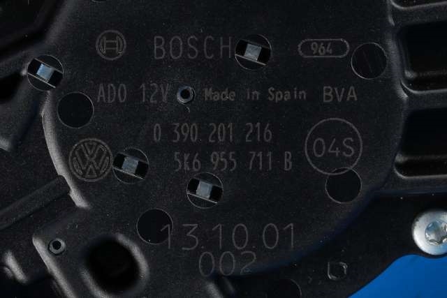 Viskermotor bakrute til VW Touran 2010-2015 (Type I, Fase 3)  (BOSCH|0 390 201 216|5K6 955 711 B|)