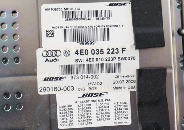 Bilstereo forsterker til Audi A8 2003-2010 (Type II) (VAG|4E0 035 223 F|)