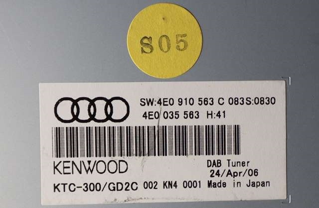 Bilstereo diverse til Audi A8 2003-2010 (Type II)  (VAG|4E0 910 563 C|)